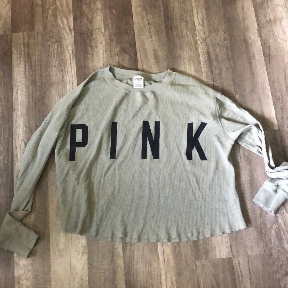 VS Pink Ribbed Long Sleeve